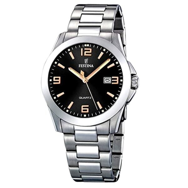 Moška-ročna-ura-Festina-F16376-6-analogna-črna-kovinski-pas
