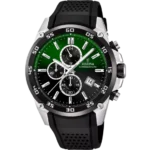 Moška ročna ura Festina the originals F20330-C3 s črno in zeleno številčnico, kronografom in športnim dizajnom iz nerjavečega jekla z gumijastim pasom