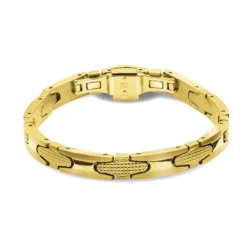 Moška zapestnica ROCHET Gatsby HB7986A iz jekla v klasičnem in elegantnem slogu z zlatim pvd nanosom