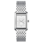 Ženska ročna ura ROSEFIELD HWSSS-H02, kvadratna srebrna ura z elegantnim kovinskim paščkom, minimalistična in modna izbira