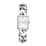 Ženska kvadratna ura ROSEFIELD SWSSS-O56 v srebrni barvi s pletenim paščkom, elegantna kot kos nakita