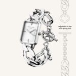 Srebrni pleteni pašček ženske ure ROSEFIELD SWSSS-O56, prefinjen kot nakit