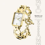 Zlati mesh pašček ženske ročne ure ROSEFIELD SWGSG-O55, prefinjen in udoben za vsakodnevno nošenje