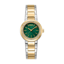 Modna ženska bikolore ura DKNY DK1L024M0165 s smaragdno zeleno številčnico