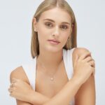 Detajl ženskega obeska Brosway Fancy FIW32 iz kolekcije Fancy – Infinite White na manekenki