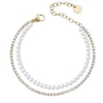 Tennis zapestnica z zlatimi cirkoni – LIU JO LJ3027 Elegantna zapestnica z biseri – LIU JO LJ3027