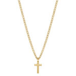 Moška verižica Brosway BIK30 s križem v zlati barvi