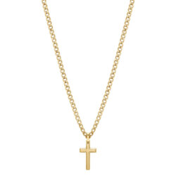 Moška verižica Brosway BIK30 s križem v zlati barvi
