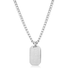 Moška dolga verižica Brosway BIK01 s srebrno ploščico