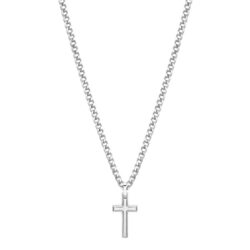 Moška verižica Brosway BIK10 s križem v srebrni barvi