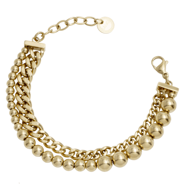 Ženska zapestnica LIU JO LJ3050 z bunkicami dvojno pletena