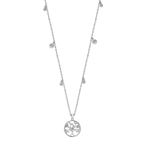 Verižica LOTUS STYLE LS2600-1-1 z obeskom drevo življenja iz srebrnega nerjavečega jekla, nastavljiva dolžina 45–50 cm.